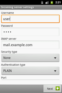 Account Setup Step3 Imap Incoming Server 1